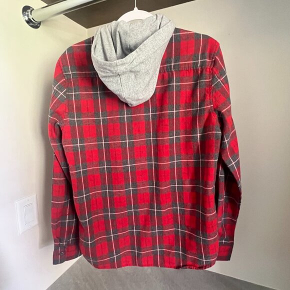 Beautiful Giant Plaid Button Up with Hood - Picture 3 of 5